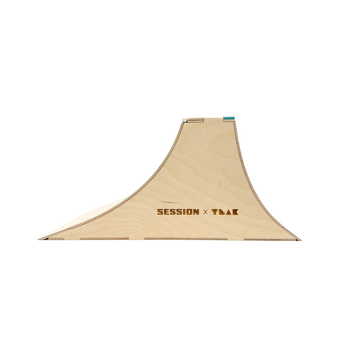 Session Fingerboards The Wall XL - Double Quarter Pipe with a Wall Ride + Custom Matte Acrylic Brick and Aluminum Bar Coping