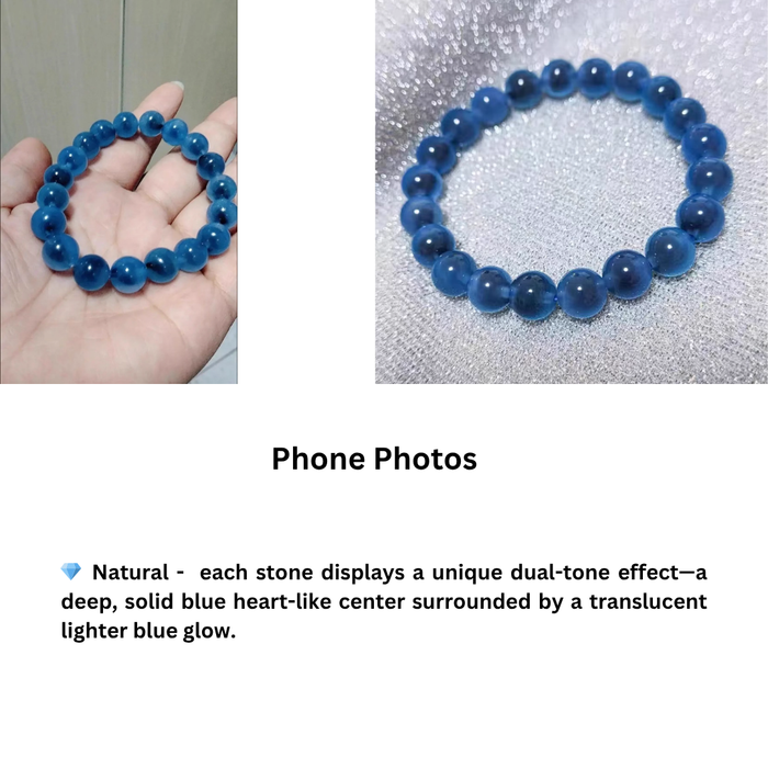 blue heart agate bracelet healing crystal jewelry calmness