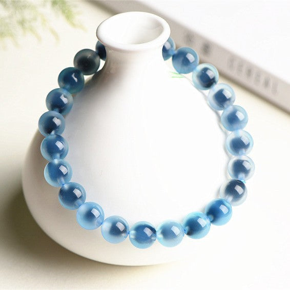 blue heart agate bracelet healing crystal jewelry calmness