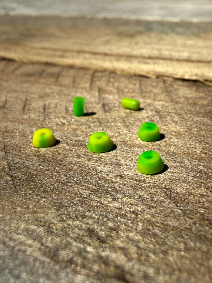 Teak Tuning Bubble Bushing and Pivot Cup Tuning Set - Green/Yellow Swirl - FBCON Limited Edition