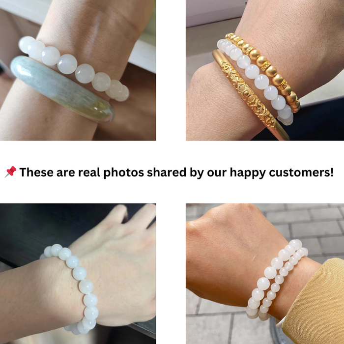 Certified real white jade feng shui bracelet