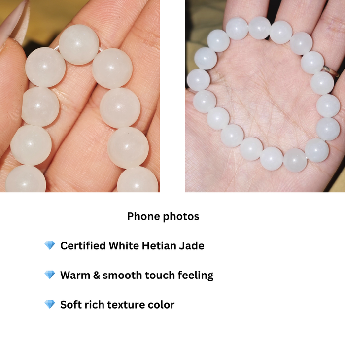 Certified real white jade feng shui bracelet