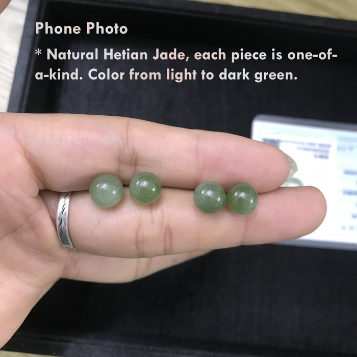 Women’s natural feng shui jade earrings with certificate