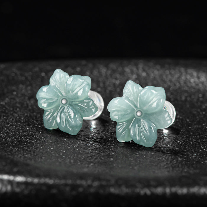 Women’s Luxury Jade Jewelry — Icy Jade 925 Silver Earrings