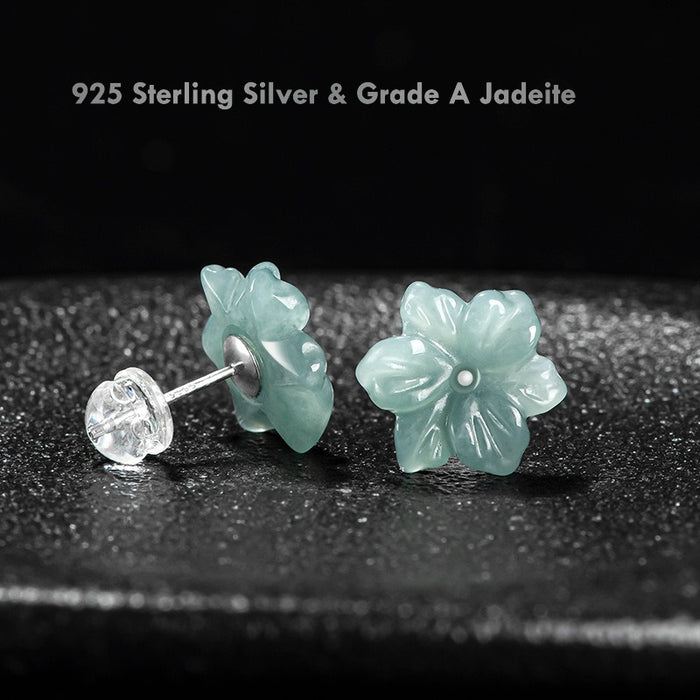 Women’s Luxury Jade Jewelry — Icy Jade 925 Silver Earrings