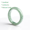 Certified Grade A Green Jadeite Jade Ring Thin Band