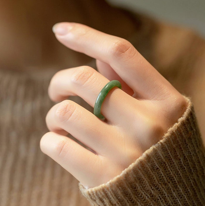 Natural Jadeite Jade Ring for Harmony and Serenity