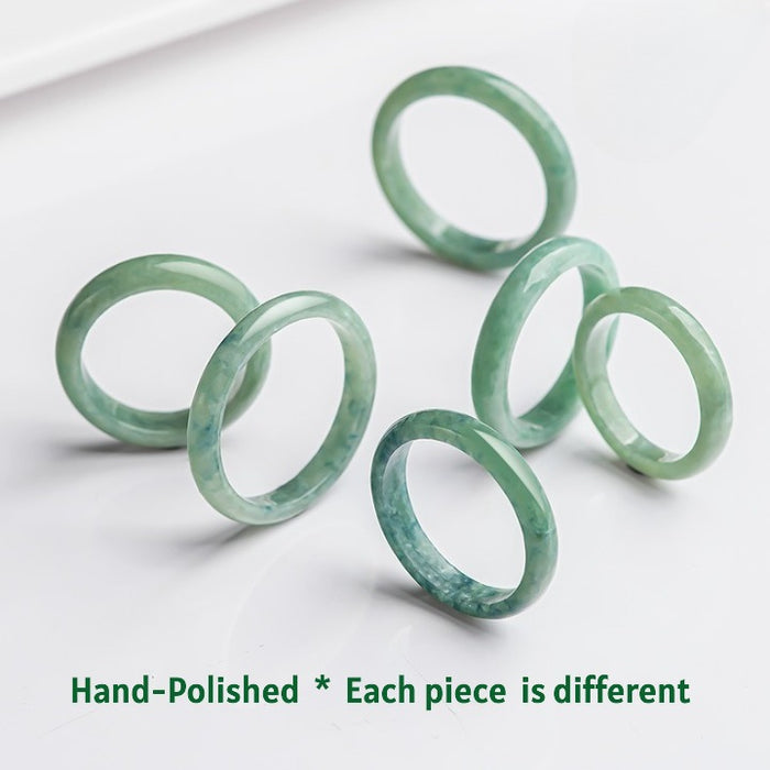 3.8mm Thin Green Jade Band Minimalist Jewelry