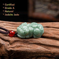 Grade A Jadeite Pixiu Necklace Natural Green