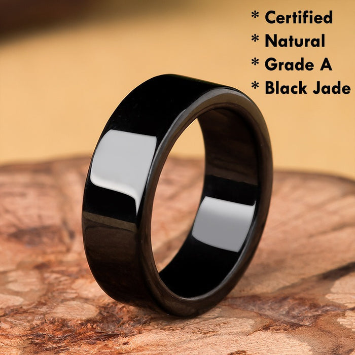 black jadeite ring men grade a luxury band feng shui protection