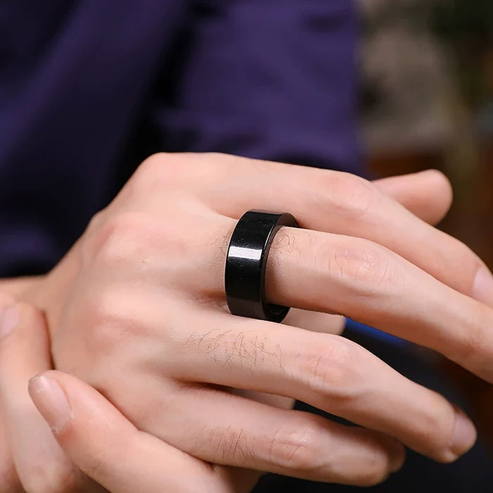 black jadeite ring men grade a luxury band feng shui protection