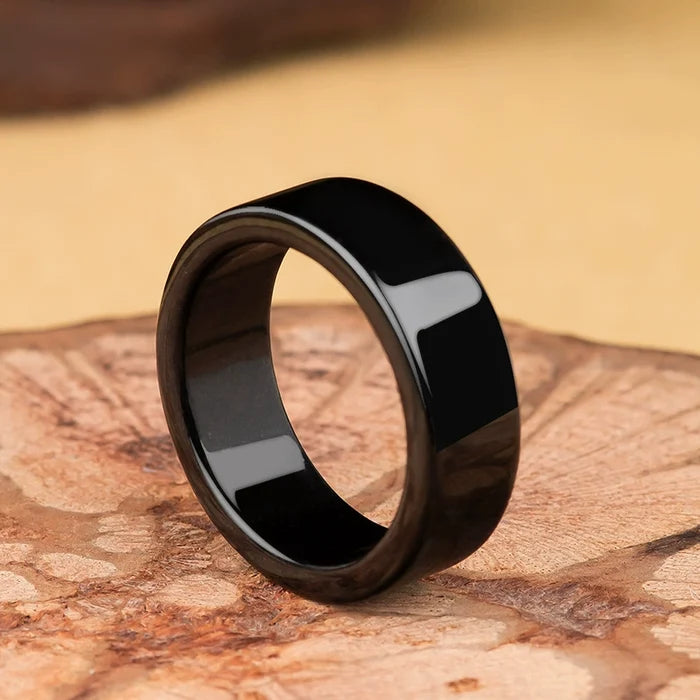 natural jadeite ring band black jade luxury men unisex