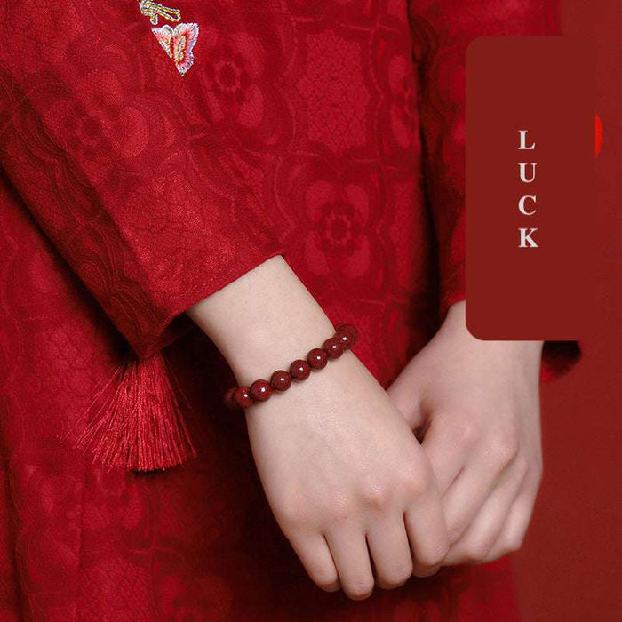 Handmade Cinnabar Protection Bracelet for Positive Energy
