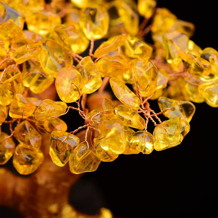 natural citrine crystal money tree growth prosperity décor