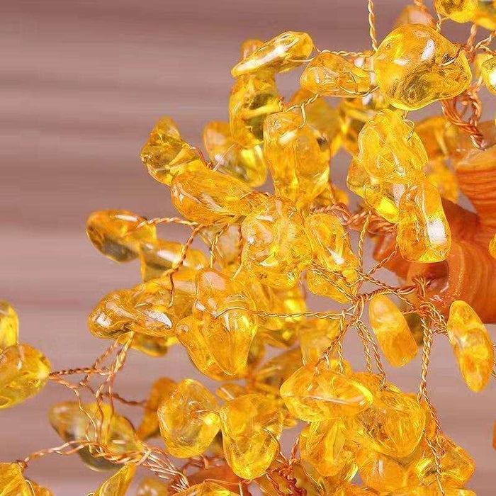 citrine crystal money tree feng shui décor for prosperity