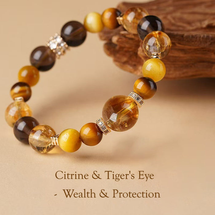 Citrine & Tiger Eye Women’s Wealth Bracelet 8mm