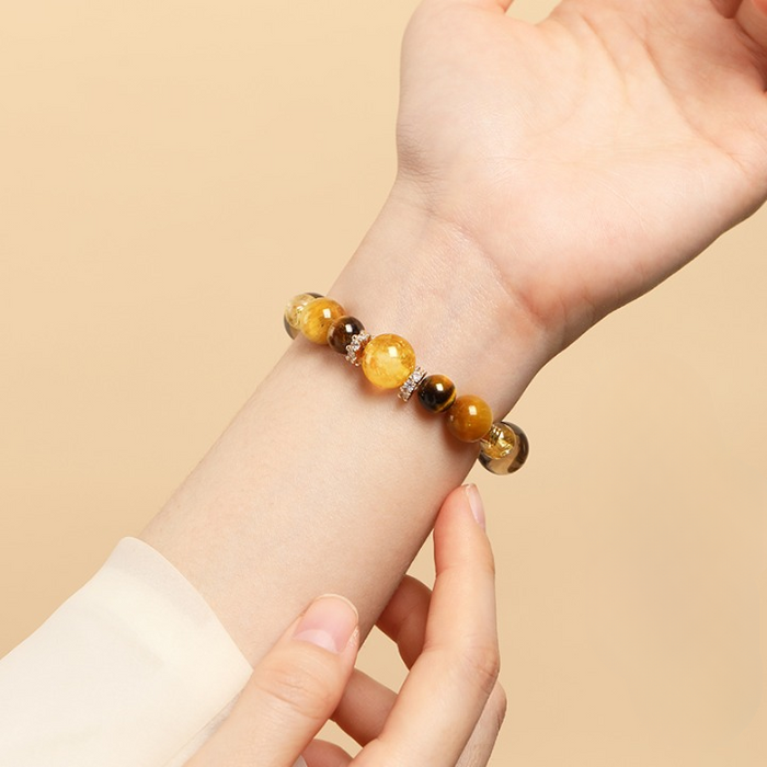 Citrine & Tiger Eye Women’s Wealth Bracelet 8mm