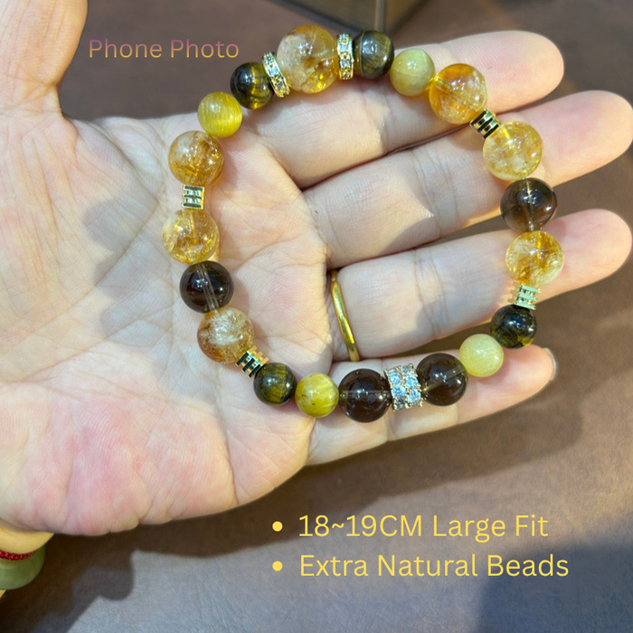 Citrine & Tiger Eye Women’s Wealth Bracelet 18~19cm