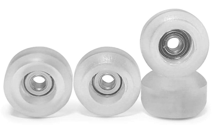 Teak Tuning CNC 100D Polyurethane Fingerboard Bearing Wheels, Clear - Set of 4 Clear