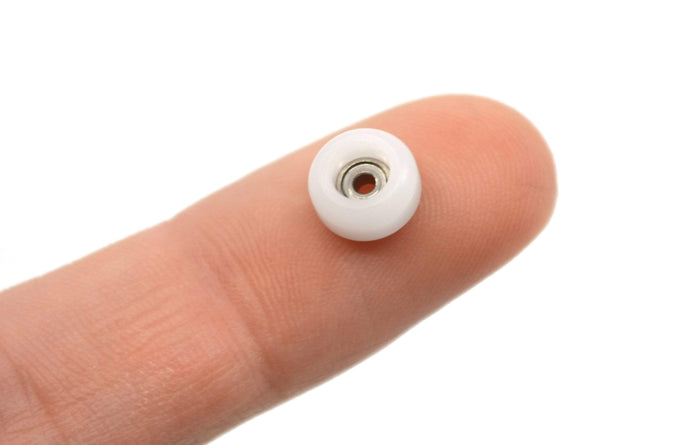 Teak Tuning CNC 100D Polyurethane Fingerboard Bearing Wheels, White - Set of 4 White