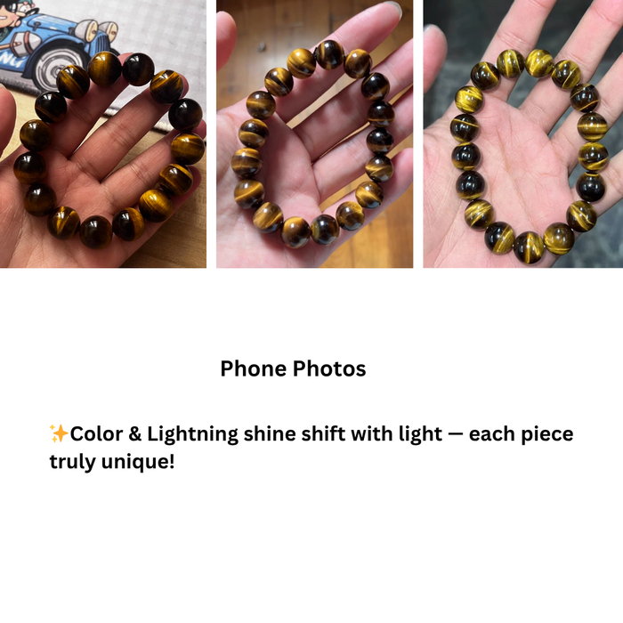 Tiger’s Eye beads with golden lightning shimmer
