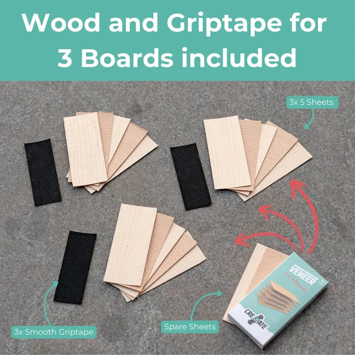 Teak Tuning Pro Fingerboards Standard Fingerboard Veneer Pack for 3 Boards - Maple/Beech Veneer by CRESKATE