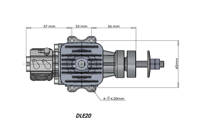 DLE20 20CCDLE20 20CC Single cylinder two stroke side exhaust Model EngineUAVMODEL