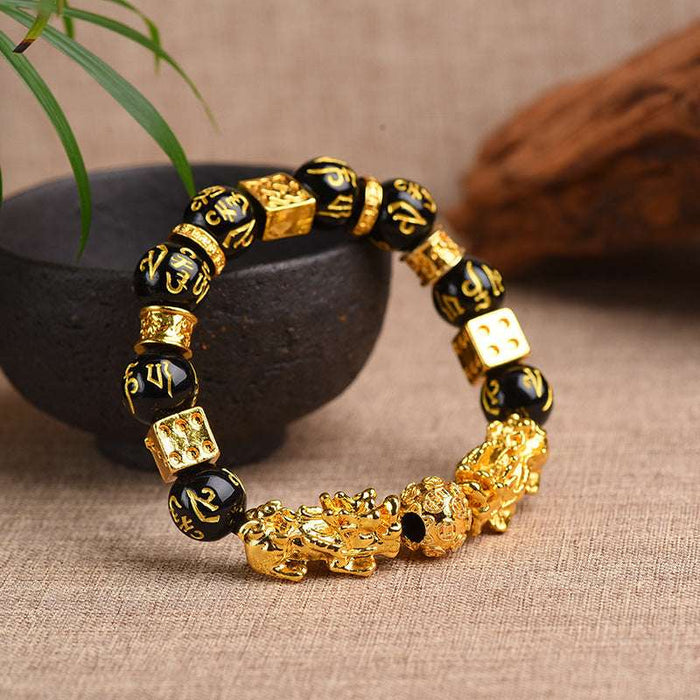 Gold Pixiu Wealth Charm Bracelet Men’s Jewelry