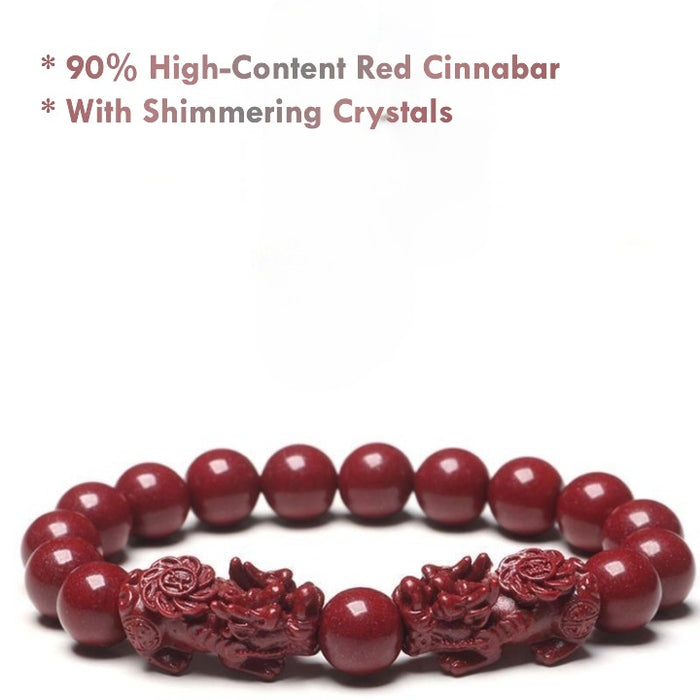 Cinnabar beaded bracelet elastic stretch design