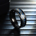 Intricate Dragon Design Titanium Ring Double Rainbow Effect