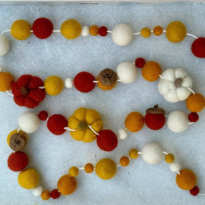 Felted Garland - Pumpkin