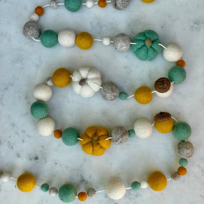 Felted Garland - Pumpkin