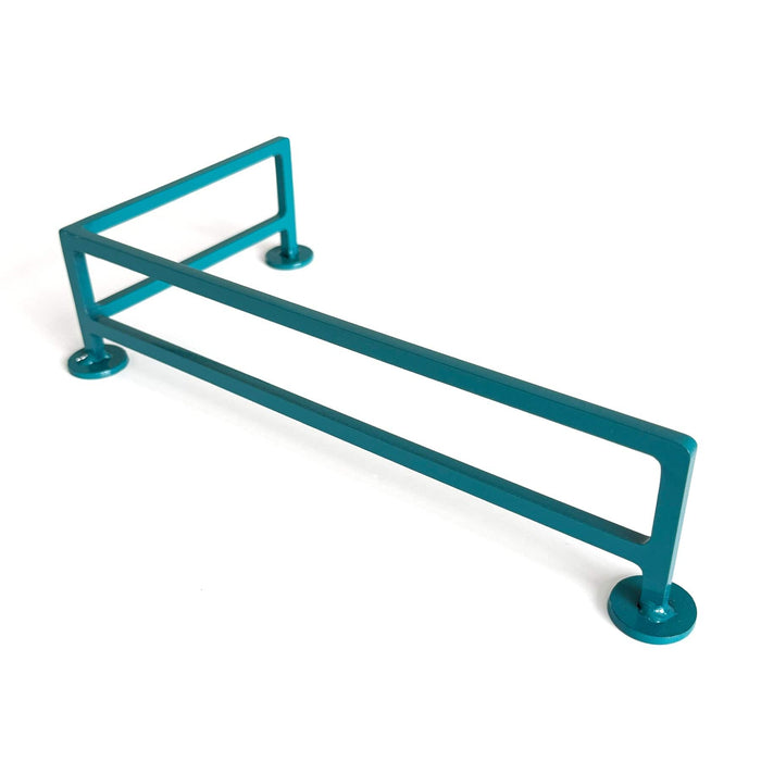 Teak Tuning Fence Style, Reverse L-Shaped Fingerboard Rail V2, 11" Long - Steel Construction - Made in USA - Teak Teal