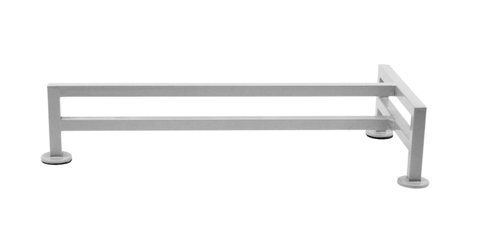 Teak Tuning Fence Style, T-Shaped Fingerboard Rail, 12" Long - Steel Construction - Grey Mist