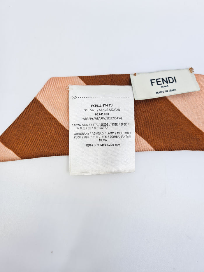 FENDI Wrappy Floral Silk Bandeau Leather Tipped - eurotrash