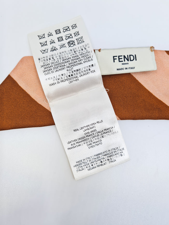 FENDI Wrappy Floral Silk Bandeau Leather Tipped - eurotrash