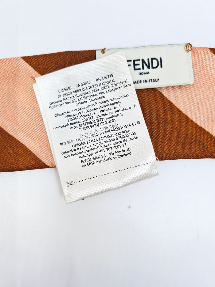 FENDI Wrappy Floral Silk Bandeau Leather Tipped - eurotrash