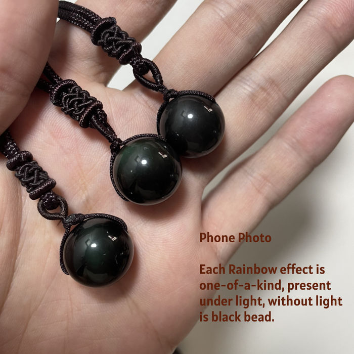 Handcrafted Feng Shui Obsidian Necklace for Prosperity and Balance