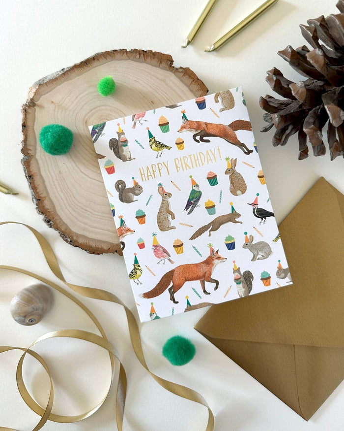 Forest Animals Galore Birthday Card *Foil Stamped* - The Regal Find