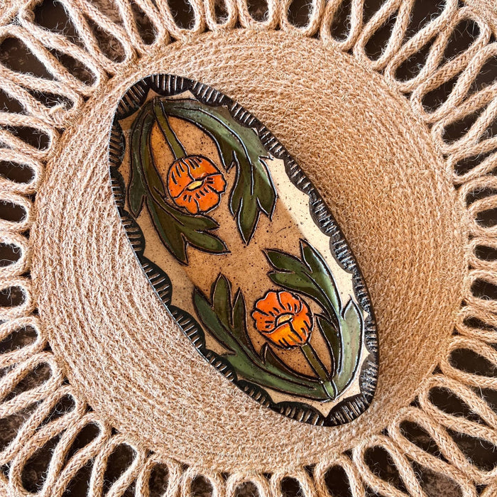 Globe Mallow Sgraffito Trinket Dish - The Regal Find