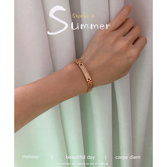 Gold Titanium Magnetic Bracelet with Germanium Womens Wellness Jewelry