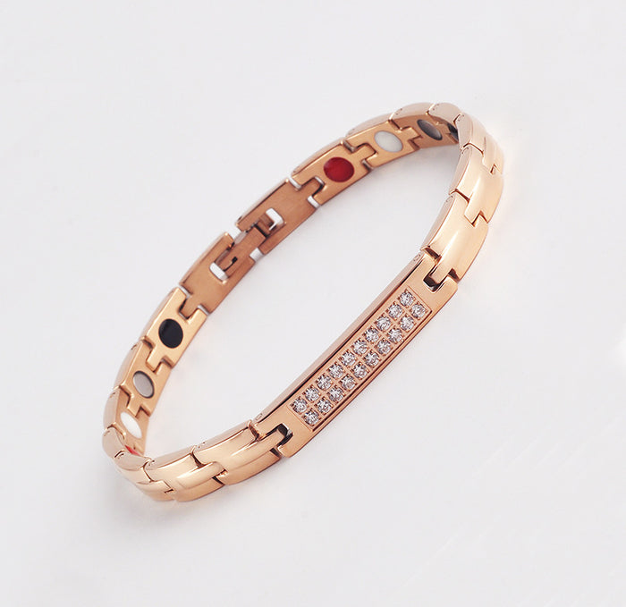 Elegant Gold Titanium Magnetic Bracelet Magnetic Wellness Jewelry Women