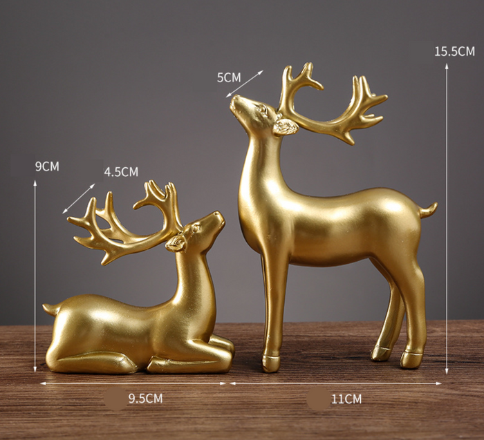 luxury golden deer home décor feng shui statue