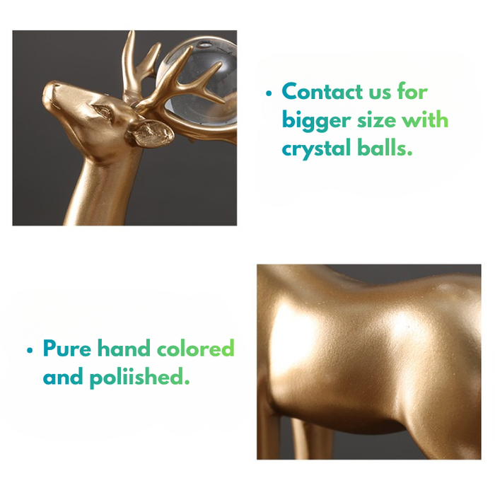 luxury golden deer home décor feng shui statue