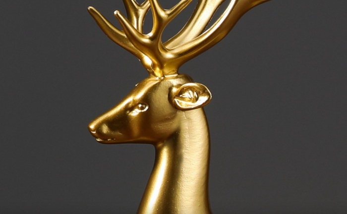feng shui deer ornament golden prosperity symbol