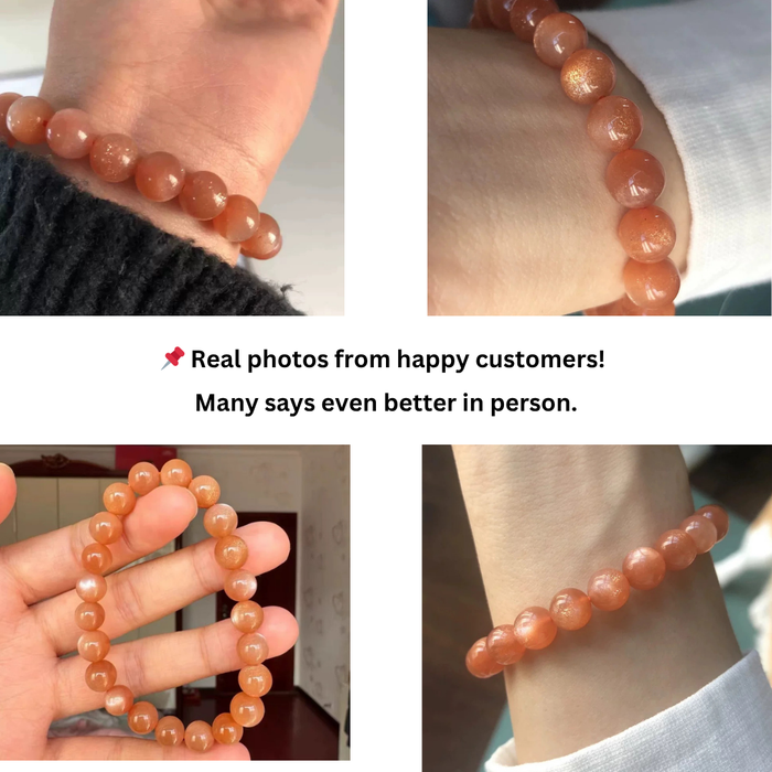 7A golden sand moonstone healing bracelet orange glow