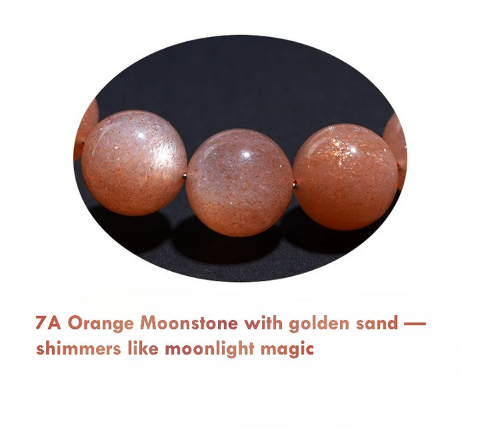 shimmering orange moonstone bracelet energy jewelry