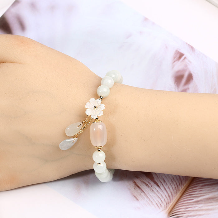 Jadeite Shell Flower Bracelet Luxury Design
