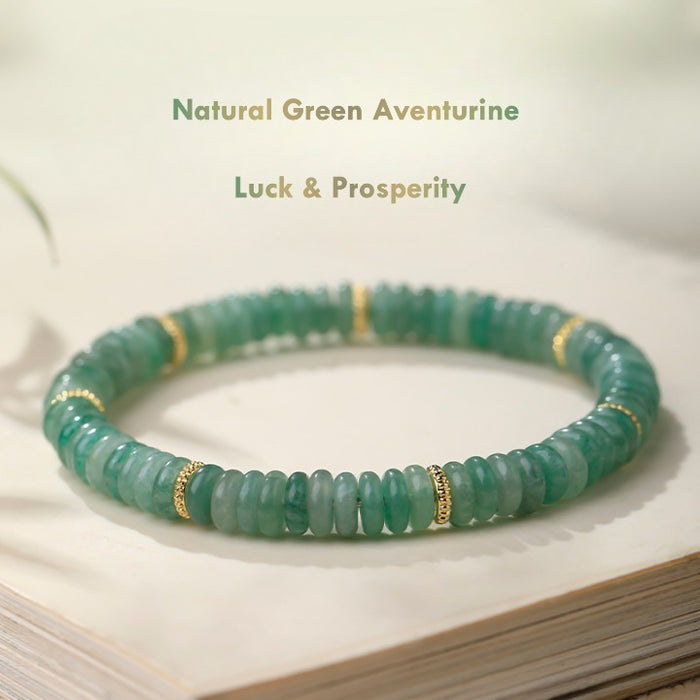 Green aventurine money stone bracelet for women luck and wealth