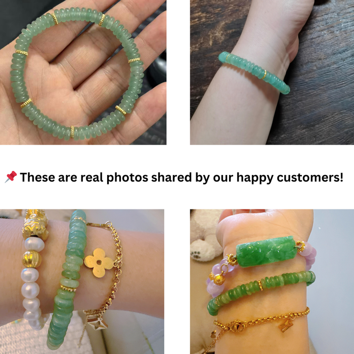 Natural green aventurine crystal success jewelry slice beads